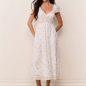 LoveShackFancy Floral Suvi Midi Dress - NWT